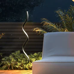 Outdoor LED Post Light Creative Twisted Seaweed Shaped Waterproof LED Modern Lawn Lights