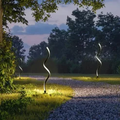 Outdoor LED Post Light Creative Twisted Seaweed Shaped Waterproof LED Modern Lawn Lights