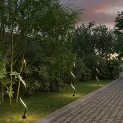 Outdoor LED Post Light Creative Twisted Seaweed Shaped Waterproof LED Modern Lawn Lights