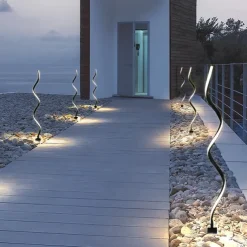 Outdoor LED Post Light Creative Twisted Seaweed Shaped Waterproof LED Modern Lawn Lights