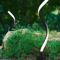 Outdoor LED Post Light Creative Twisted Seaweed Shaped Waterproof LED Modern Lawn Lights