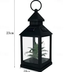 Outdoor LED Solar Plant Star Lights Retro Lantern Night Light Waterproof Hanging Solar Lamp for Garden Terrace Wedding Party Holiday Seaside Party Outdoor Courtyard Decoration 1pc