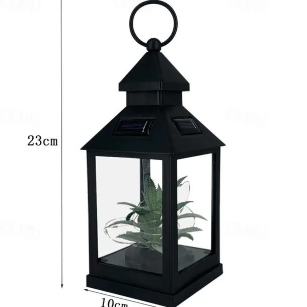 Outdoor LED Solar Plant Star Lights Retro Lantern Night Light Waterproof Hanging Solar Lamp for Garden Terrace Wedding Party Holiday Seaside Party Outdoor Courtyard Decoration 1pc