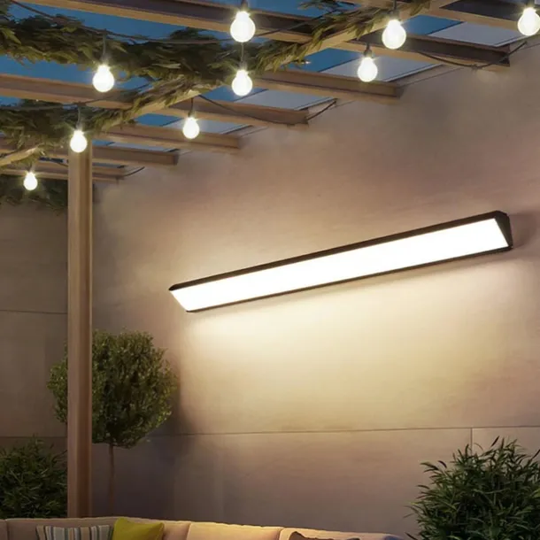 Outdoor LED Wall Lamp Line Design IP65 Waterproof Acrylic Metal 80/90cm Indoor Wall Light Modern Bedroom Warm White Light 110-240V