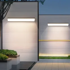 Outdoor LED Wall Lamp Line Design IP65 Waterproof Acrylic Metal 80/90cm Indoor Wall Light Modern Bedroom Warm White Light 110-240V