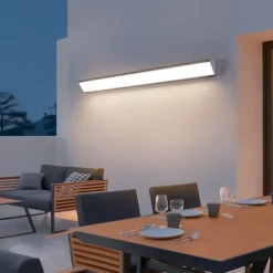 Outdoor LED Wall Lamp Line Design IP65 Waterproof Acrylic Metal 80/90cm Indoor Wall Light Modern Bedroom Warm White Light 110-240V