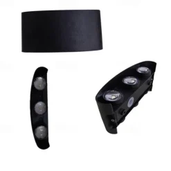 Outdoor LED Wall Lamp Waterproof 6W Up and Down Lighting Indoor Double-Head Curved Wall Light Modern Bedroom Warm White Light