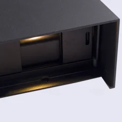 Outdoor LED Wall Lamp with Adjustable Beam Angle IP65 Waterproof Up and Down Lighting Indoor Double-Head Curved Wall Light Modern Bedroom Warm White Light