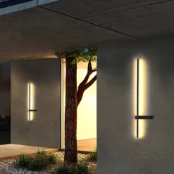 Outdoor LED Wall Light Waterproof IP65 35" Wall Mount Lighting Fixture Rectangular Black Elegant Frosted White Acrylic Anti Rust Warm White 85-265V