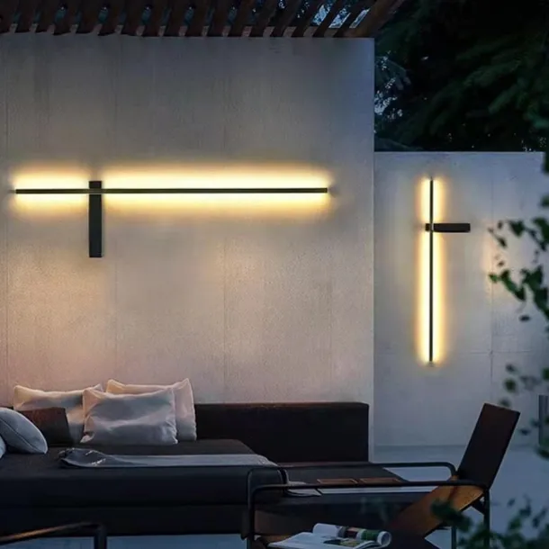 Outdoor LED Wall Light Waterproof IP65 35" Wall Mount Lighting Fixture Rectangular Black Elegant Frosted White Acrylic Anti Rust Warm White 85-265V