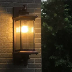 Outdoor Light Fixtures Wall Mount Aluminium Waterproof IP65 Exterior Wall Lantern30W Anti-Rust Outside Black Wall Sconce Porch Lights for House Garage, Doorway Warm White 85-265V