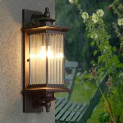 Outdoor Light Fixtures Wall Mount Aluminium Waterproof IP65 Exterior Wall Lantern30W Anti-Rust Outside Black Wall Sconce Porch Lights for House Garage, Doorway Warm White 85-265V