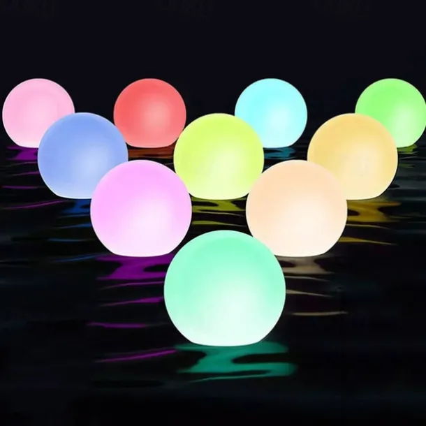 Outdoor Light 1X 2X 6X IP68 Waterproof RGB LED For Swimming Pool Floating Ball Lamp RGB Home Garden KTV Bar Wedding Party Decorative Holiday Summer Lighting