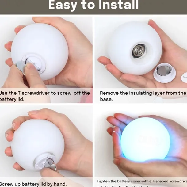 Outdoor Light 1X 2X 6X IP68 Waterproof RGB LED For Swimming Pool Floating Ball Lamp RGB Home Garden KTV Bar Wedding Party Decorative Holiday Summer Lighting