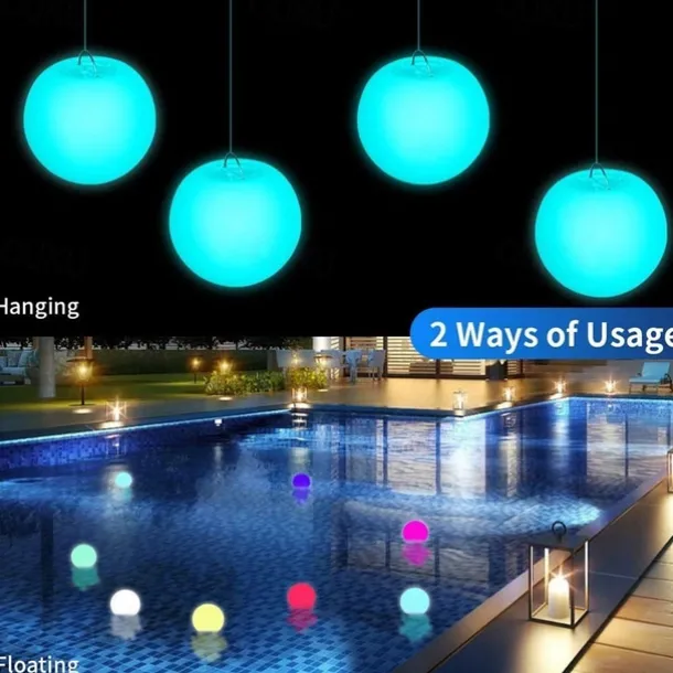 Outdoor Light 1X 2X 6X IP68 Waterproof RGB LED For Swimming Pool Floating Ball Lamp RGB Home Garden KTV Bar Wedding Party Decorative Holiday Summer Lighting