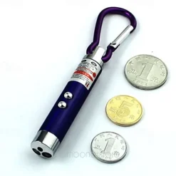 Outdoor Mini Climbing Buckle Laser Pen Pointer - 3pcs LED Flashlight & UV Black Light Torch with Keychain for Camping (Random Color)