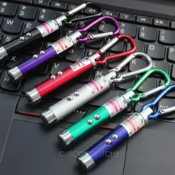 Outdoor Mini Climbing Buckle Laser Pen Pointer - 3pcs LED Flashlight & UV Black Light Torch with Keychain for Camping (Random Color)