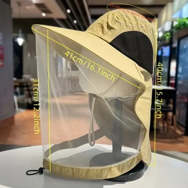 Outdoor Mosquito Proof Hat Men'S And Women'S Fishing Hat Face Covering Sun Protection Breathable Mesh Mask Night Fishing Insect And Bee Prevention Beekeeping Hat