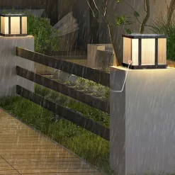 Outdoor Post Lamp Aluminum LED Pillar Post Lantern Column Light Fixture for Yard Entrance Garden 110-240V 20W