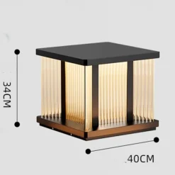 Outdoor Post Lamp Aluminum LED Pillar Post Lantern Column Light Fixture for Yard Entrance Garden 110-240V 20W