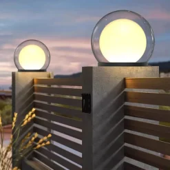 Outdoor Post Light, Outdoor Lantern with Globe Shade Pole Lamps Waterproof Outdoor Bollard Light Fence Patio Cover, Outdoor Bollard Lights
