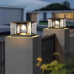Outdoor Post Lights Fixture Modern Yard Entry Outdoor Column Lights with Stainless Steel Housing Patio Pillar Lights 110-240V 20W