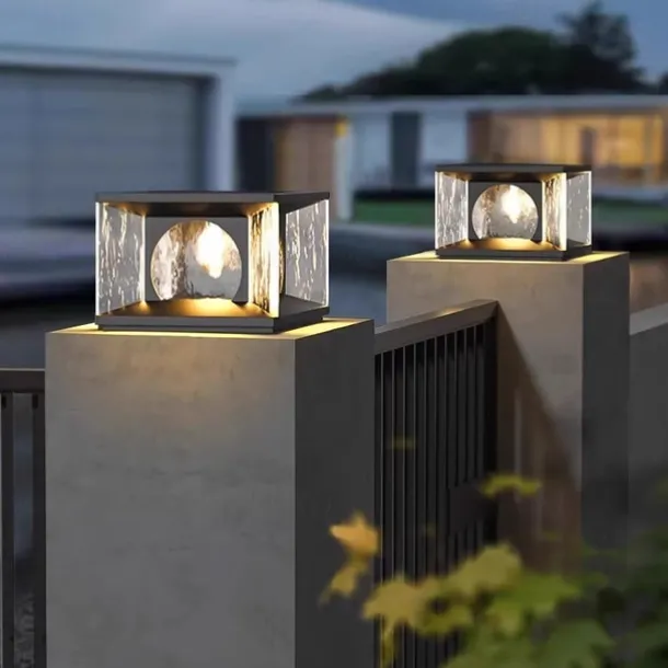 Outdoor Post Lights Fixture Modern Yard Entry Outdoor Column Lights with Stainless Steel Housing Patio Pillar Lights 110-240V 20W
