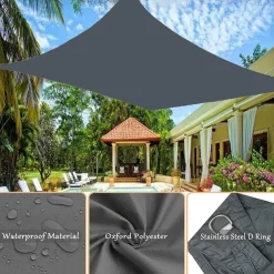 Outdoor Shade Sail Spot Thickened Polyester Oxford Cloth Waterproof Quadrilateral Sail Uv-Resistant Canopy Awning