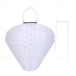 Outdoor Solar Decorative Lanterns Hanging With Hook Waterproof Built-In Battery Automatic Lighting Nylon Material For Yard Garden Lamp