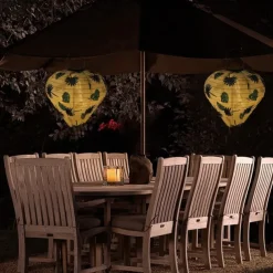 Outdoor Solar Decorative Lanterns Hanging With Hook Waterproof Built-In Battery Automatic Lighting Nylon Material For Yard Garden Lamp