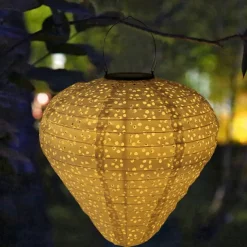 Outdoor Solar Decorative Lanterns Hanging With Hook Waterproof Built-In Battery Automatic Lighting Nylon Material For Yard Garden Lamp