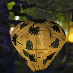 Outdoor Solar Decorative Lanterns Hanging With Hook Waterproof Built-In Battery Automatic Lighting Nylon Material For Yard Garden Lamp