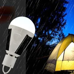 Outdoor Solar Emergency Light Waterproof Bulb Solar Energy Saving Light Bulb Outdoor Lights