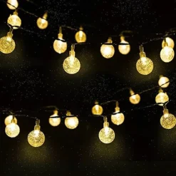 Outdoor Solar Globe String Lights, 10M 50 LEDs Waterproof Crystal Ball Lights with 8 Modes for Christmas, Wedding, Garden, Lawn, Party & Patio Decorations