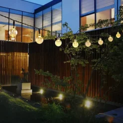 Outdoor Solar Globe String Lights, 10M 50 LEDs Waterproof Crystal Ball Lights with 8 Modes for Christmas, Wedding, Garden, Lawn, Party & Patio Decorations