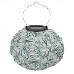 Outdoor Solar Lanterns Garden Splar Camping Hanging LED Light LED Solar Light Chinese Hanging Nylon Fabric Lantern Lamp for Home Outdoor Decor