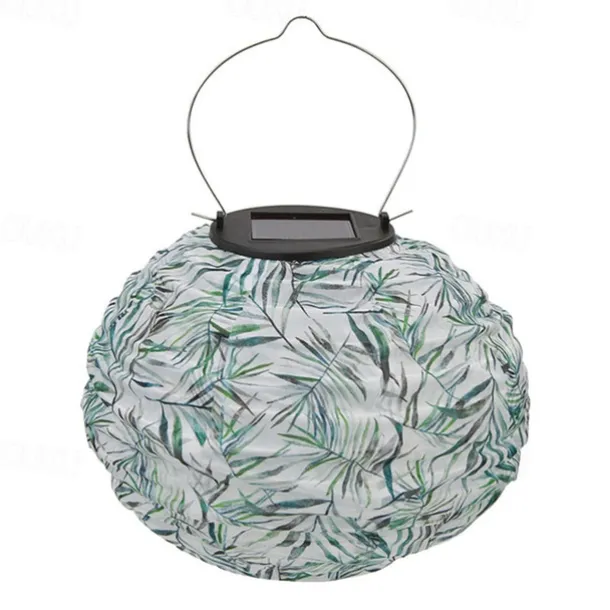 Outdoor Solar Lanterns Garden Splar Camping Hanging LED Light LED Solar Light Chinese Hanging Nylon Fabric Lantern Lamp for Home Outdoor Decor