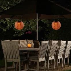 Outdoor Solar Lanterns Garden Splar Camping Hanging LED Light LED Solar Light Chinese Hanging Nylon Fabric Lantern Lamp for Home Outdoor Decor