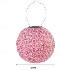 Outdoor Solar Lanterns Garden Splar Camping Hanging LED Light LED Solar Light Chinese Hanging Nylon Fabric Lantern Lamp for Home Outdoor Decor