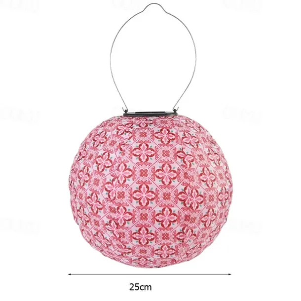 Outdoor Solar Lanterns Garden Splar Camping Hanging LED Light LED Solar Light Chinese Hanging Nylon Fabric Lantern Lamp for Home Outdoor Decor