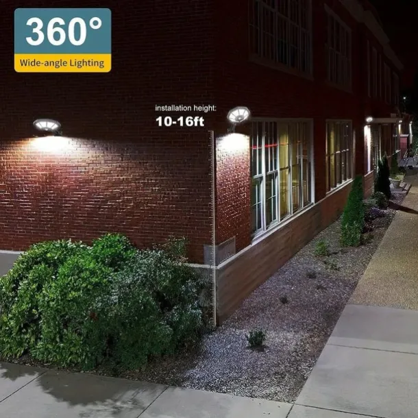 Outdoor Solar Lights 168LED 6500K Foodlight from Dusk to Dawn, IP66 Waterproof Parking Lot Lights with Motion Sensor