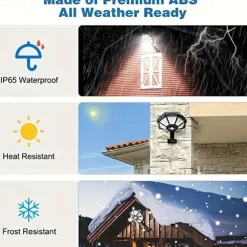 Outdoor Solar Lights 168LED 6500K Foodlight from Dusk to Dawn, IP66 Waterproof Parking Lot Lights with Motion Sensor