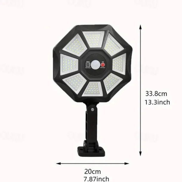 Outdoor Solar Lights 168LED 6500K Foodlight from Dusk to Dawn, IP66 Waterproof Parking Lot Lights with Motion Sensor