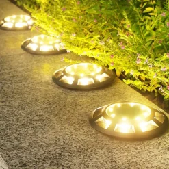 Outdoor Solar Lights Solar Ground Light 16 LED Upgraded Outdoor Waterproof Bright in-Ground Light for Garden Walkway Yard Patio