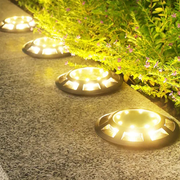 Outdoor Solar Lights Solar Ground Light 16 LED Upgraded Outdoor Waterproof Bright in-Ground Light for Garden Walkway Yard Patio