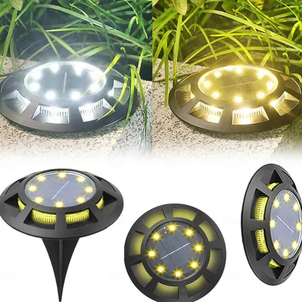Outdoor Solar Lights Solar Ground Light 16 LED Upgraded Outdoor Waterproof Bright in-Ground Light for Garden Walkway Yard Patio