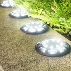 Outdoor Solar Lights Solar Ground Light 16 LED Upgraded Outdoor Waterproof Bright in-Ground Light for Garden Walkway Yard Patio