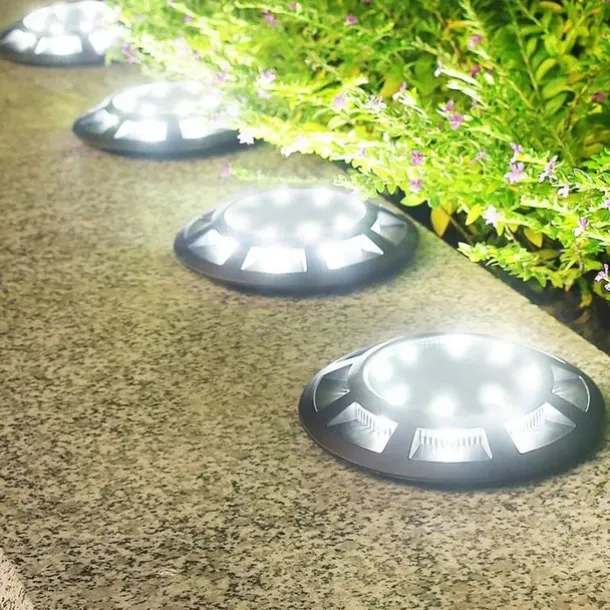 Outdoor Solar Lights Solar Ground Light 16 LED Upgraded Outdoor Waterproof Bright in-Ground Light for Garden Walkway Yard Patio