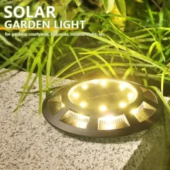 Outdoor Solar Lights Solar Ground Light 16 LED Upgraded Outdoor Waterproof Bright in-Ground Light for Garden Walkway Yard Patio