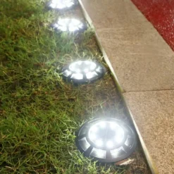 Outdoor Solar Lights Solar Ground Light 16 LED Upgraded Outdoor Waterproof Bright in-Ground Light for Garden Walkway Yard Patio